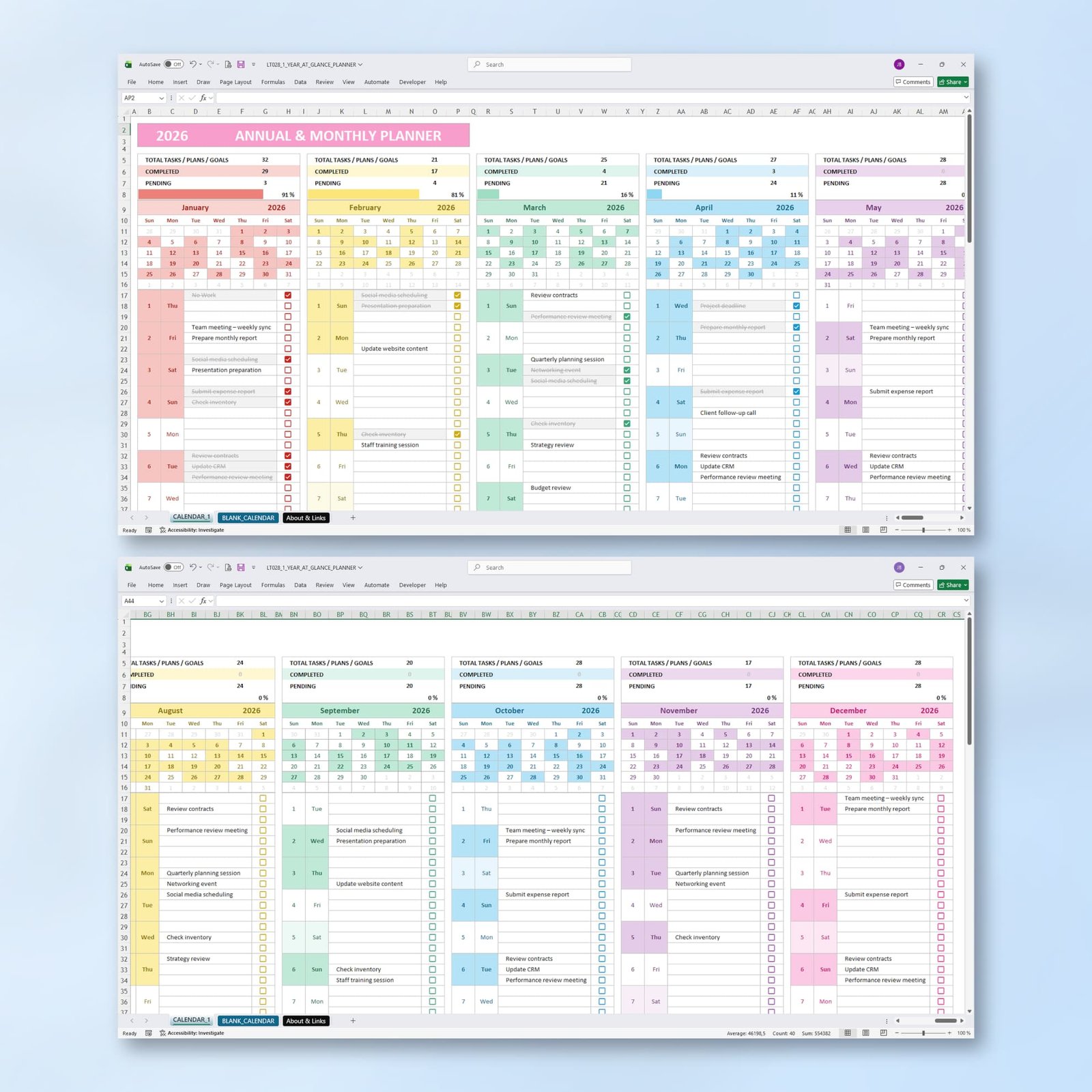Year at a Glance Calendar Planner – Template 1 - Image 3